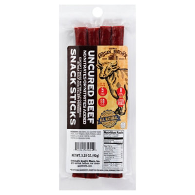 Godshalls Artisan Butcher Uncured Snack Sticks Beef - 24-3.25 Oz