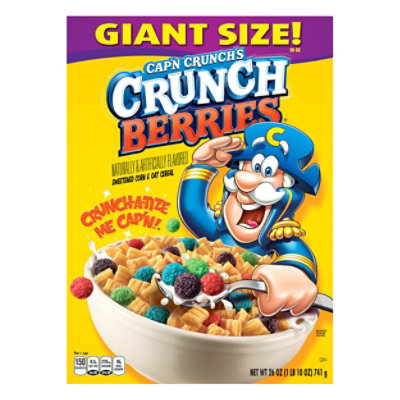 Capn Crunch Crunch Berries Sweetened Corn & Oat Cereal Box - 26 Oz ...