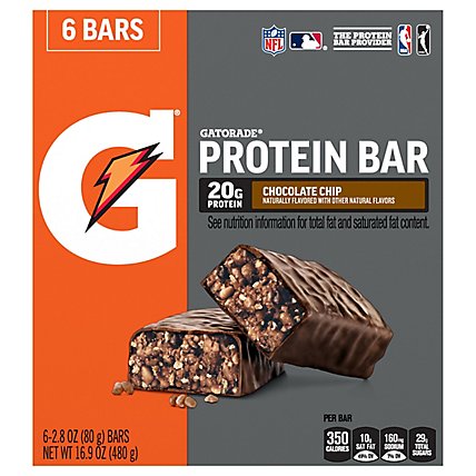 Gatorade Whey Protein Bar Chocolate Chip Multipack - 6-2.8 Oz  - Image 1