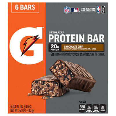 Gatorade Whey Protein Bar Chocolate Chip Multipack - 6-2.8 Oz