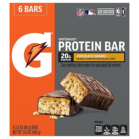 Gatorade Whey Protein Bar Caramel Chocolate Multipack - 6-2.82 Oz