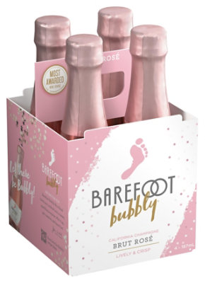 Barefoot Bubbly Brut Rose Wine - 4-187 Ml - Image 2