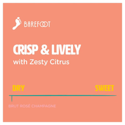 Barefoot Bubbly Brut Rose Wine - 4-187 Ml - Image 3