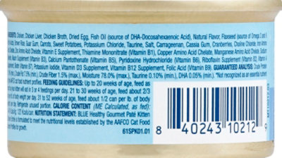 Blue Healthy Gourmet Cat Food Pate Kitten Chicken Entree Can - 3 Oz - Image 3