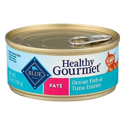 Blue Healthy Gourmet Cat Food Pate Ocean Fish & Tuna Entree Can - 5.5 Oz - Image 1