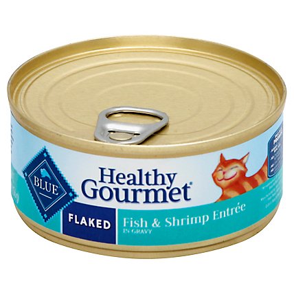 Blue Healthy Gourmet Cat Food Flaked Fish & Shrimp Entree Can - 5.5 Oz - Image 1
