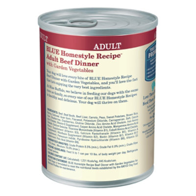 Blue Dog Food Homestyle Recipe Dinner Beef With Garden Vegetables Can - 12.5 Oz - Image 5