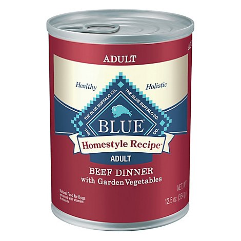 Blue Dog Food Homestyle Recipe Dinner Beef With Garden Vegetables Can - 12.5 Oz