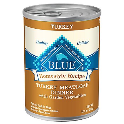 Blue Dog Food Homestyle Recipe Dinner Turkey Meatloaf With Garden Vegetables Can - 12.5 Oz - Image 2