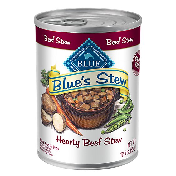 Blue Dog Food Blues Stew Grain Free Stew Hearty Beef Can - 12.5 Oz