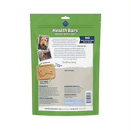 Blue Dog Food Biscuits Health Bars Baked Apples & Yogurts Bag - 16 Oz - Image 6