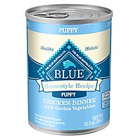 Blue Dog Food Homestyle Recipe Dinner Chicken With Garden Vegetables Puppy Can - 12.5 Oz - Image 1