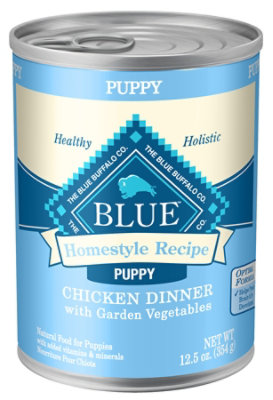 Blue Dog Food Homestyle Recipe Dinner Chicken With Garden Vegetables Puppy Can - 12.5 Oz
