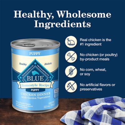 Blue Buffalo Homestyle Recipe Chicken Dinner with Garden Vegetables Puppy Wet Dog Food In Can - 12.5 Oz - Image 6