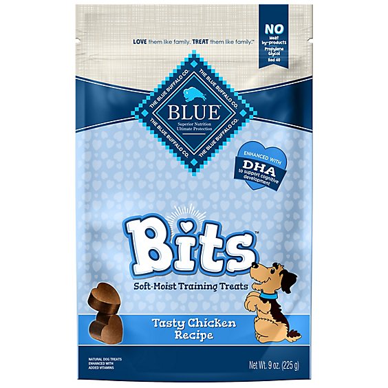 Blue Blue Bits Dog Treats Tasty Chicken Recipe Value Size Bag - 9 Oz
