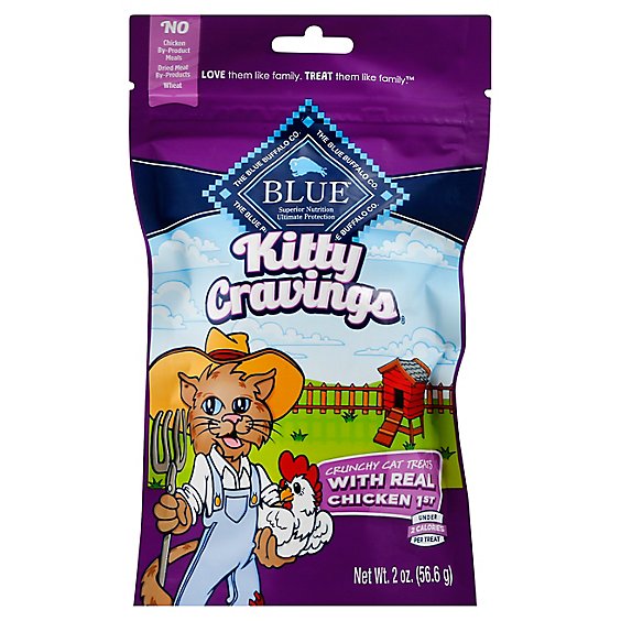 Blue Cat Treats Kitty Cravings Crunchy Real Chicken Bag - 2 Oz