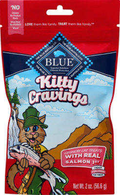 Blue Cat Treats Kitty Cravings Crunchy Real Salmon Bag - 2 Oz - Image 2
