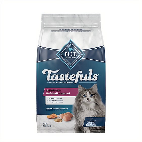 Blue Indoor Hairball Control Natural Chicken Adult Dry Cat Food Bag - 5 Lb