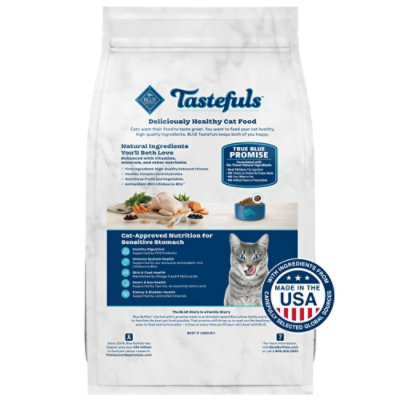 Blue Buffalo Tastefuls Natural Dry Food  Adult Indoor Cats Chicken & Brown Rice Recipe - 10 Lb - Image 2