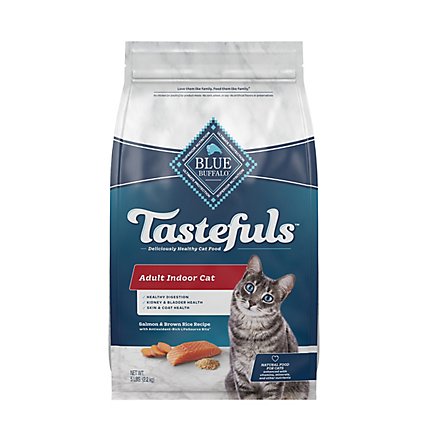 Blue Tastefuls Indoor Natural Salmon Adult Dry Cat Food Bag - 5 Lb - Image 1