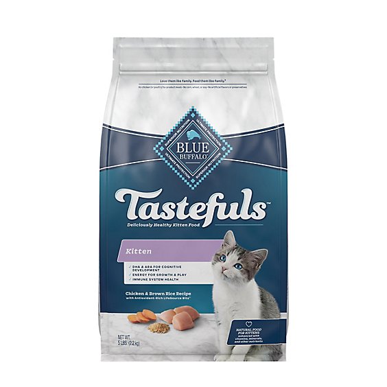 Blue Tastefuls Natural Chicken Dry Kitten Food Bag - 5 Lb