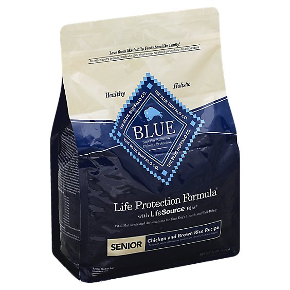 Blue Dog Food Life Protection Formula Senior Chicken & Brown Rice Bag - 3 Lb