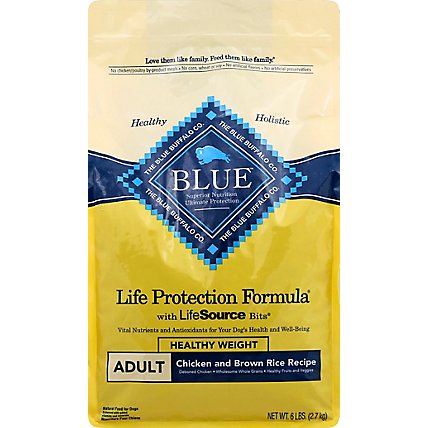 Blue Dog Food Life Protection Formula Adult Healthy Weight Chicken & Brown Rice Bag - 6 Lb - Image 2