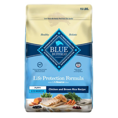 Blue Life Protection Formula Natural Chicken and Brown Rice Puppy Dry Dog Food - 15 Lb - Image 1