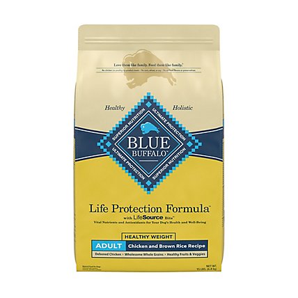 Blue Dog Food Life Protection Formula Adult Healthy Weight Chicken & Brown Rice Bag - 15 Lb - Image 2