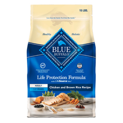 Blue Dog Food Life Protection Formula Adult Chicken & Brown Rice Bag - 15 Lb