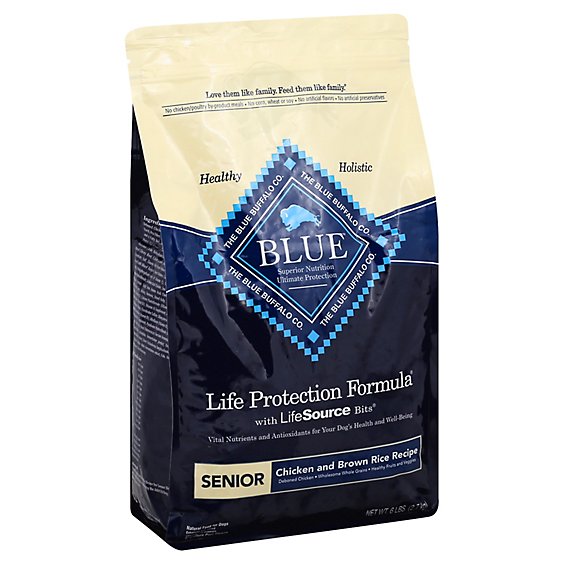 Blue Dog Food Life Protection Formula Senior Chicken & Brown Rice Bag - 6 Lb