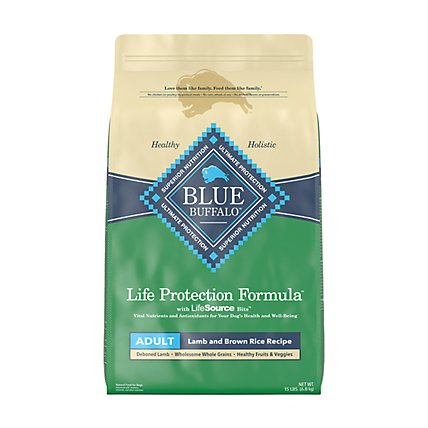 Blue Dog Food Life Protection Formula Adult Lamb & Brown Rice Bag - 15 Lb - Image 1