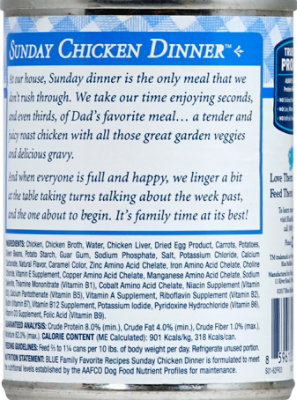 Blue Dog Food Family Favorite Recipes Sunday Chicken Dinner Can - 12.5 Oz - Image 3