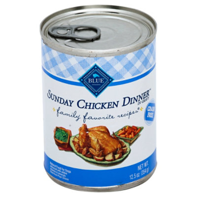 Blue Dog Food Family Favorite Recipes Sunday Chicken Dinner Can - 12.5 Oz - Image 1