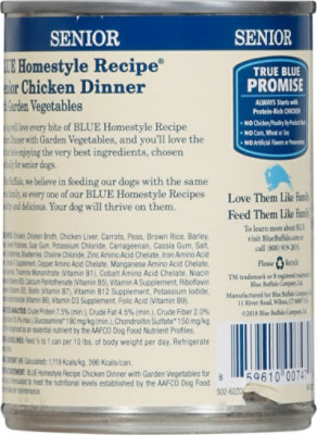 Blue Dog Food Homestyle Recipe Dinner Chicken With Garden Vegetable Senior Can - 12.5 Oz - Image 4