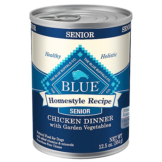 Blue Dog Food Homestyle Recipe Dinner Chicken With Garden Vegetable Senior Can - 12.5 Oz