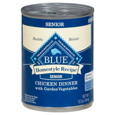 Blue Dog Food Homestyle Recipe Dinner Chicken With Garden Vegetable Senior Can - 12.5 Oz