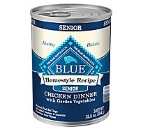 Blue Dog Food Homestyle Recipe Dinner Chicken With Garden Vegetable Senior Can - 12.5 Oz