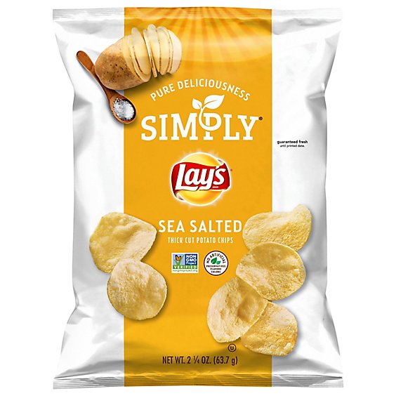 Lays Simply Potato Chips Sea Salt - 2.25 Oz