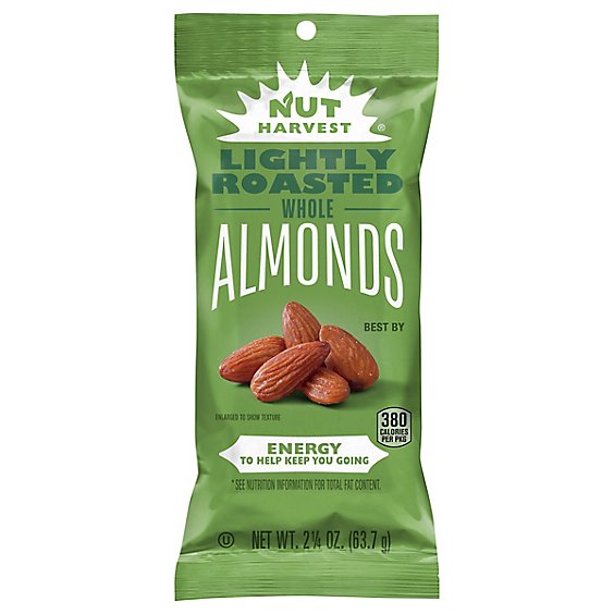 Nut Harvest Almonds Light Roasted Bag - 2.25 Oz