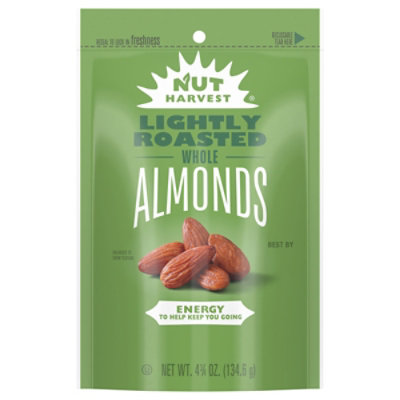 Nut Harvest Lightly Roasted Almonds Plastic Bag - 4.75 Oz - Image 3