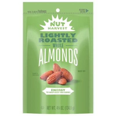 Nut Harvest Lightly Roasted Almonds Plastic Bag - 4.75 Oz