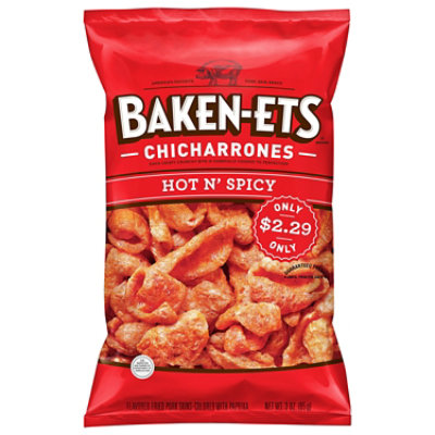 Baken-Ets Hot And Spicy Pork Skins 3.0 Ounce Plastic Bag - 3 Oz - Image 3