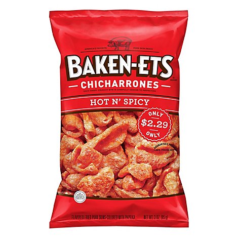 Baken-Ets Hot And Spicy Pork Skins 3.0 Ounce Plastic Bag - 3 Oz