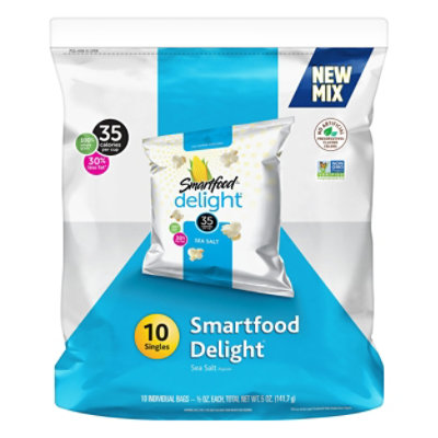 Smartfood Delight Popcorn Sea Salt Bag - 10-0.5 Oz - safeway