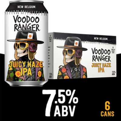 New Belgium Brewing Voodoo Ranger Juicy Haze IPA Beer 7.5% ABV Cans - 6-12 Oz - Image 1