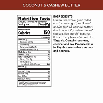 Nature's Path Organic Gluten Free Coconut & Cashew Butter Crunchy Granola - 11 Oz - Image 3