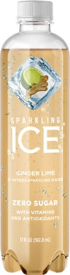 Sparkling Ice Ginger Lime Sparkling Water 17 fl. oz. Bottle - Image 2