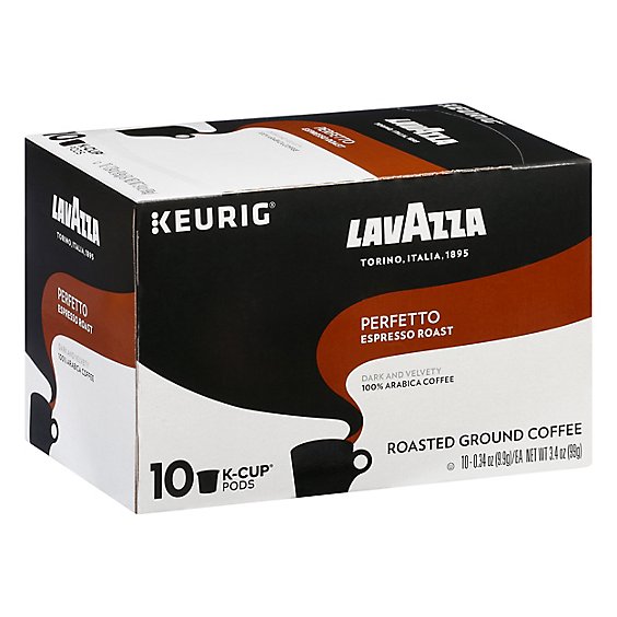 LavAzza Coffee K-Cup Pods Espresso Roast Perfetto Box - 10-0.34 Oz