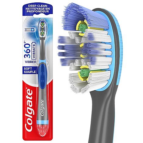 Colgate 360 Total Advanced Floss Tip Sonic Powered Vibrating Toothbrush Soft - Each